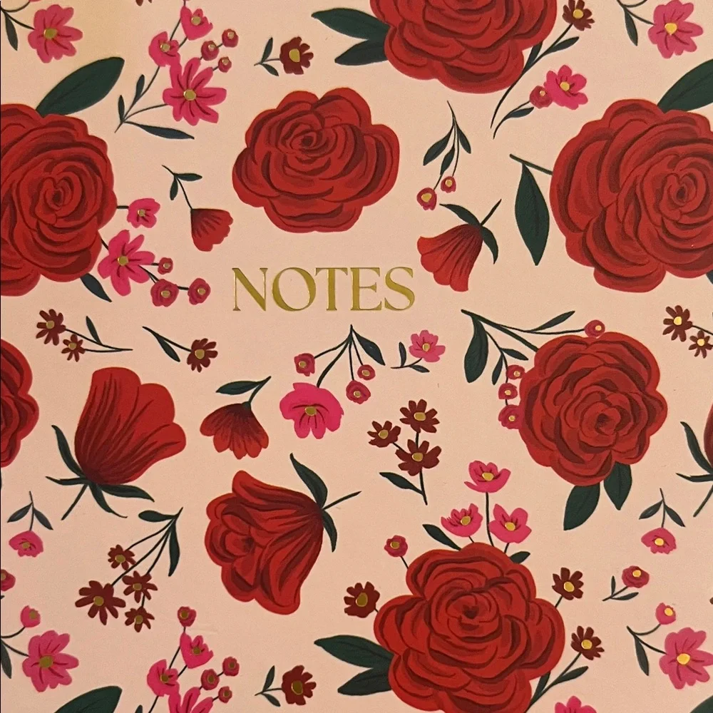 Floral Pink and Red Notebook Journal Diary NWT